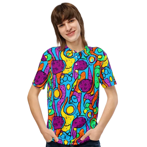 Chromatic Playground on a Men's Slim Fit Polo Shirt