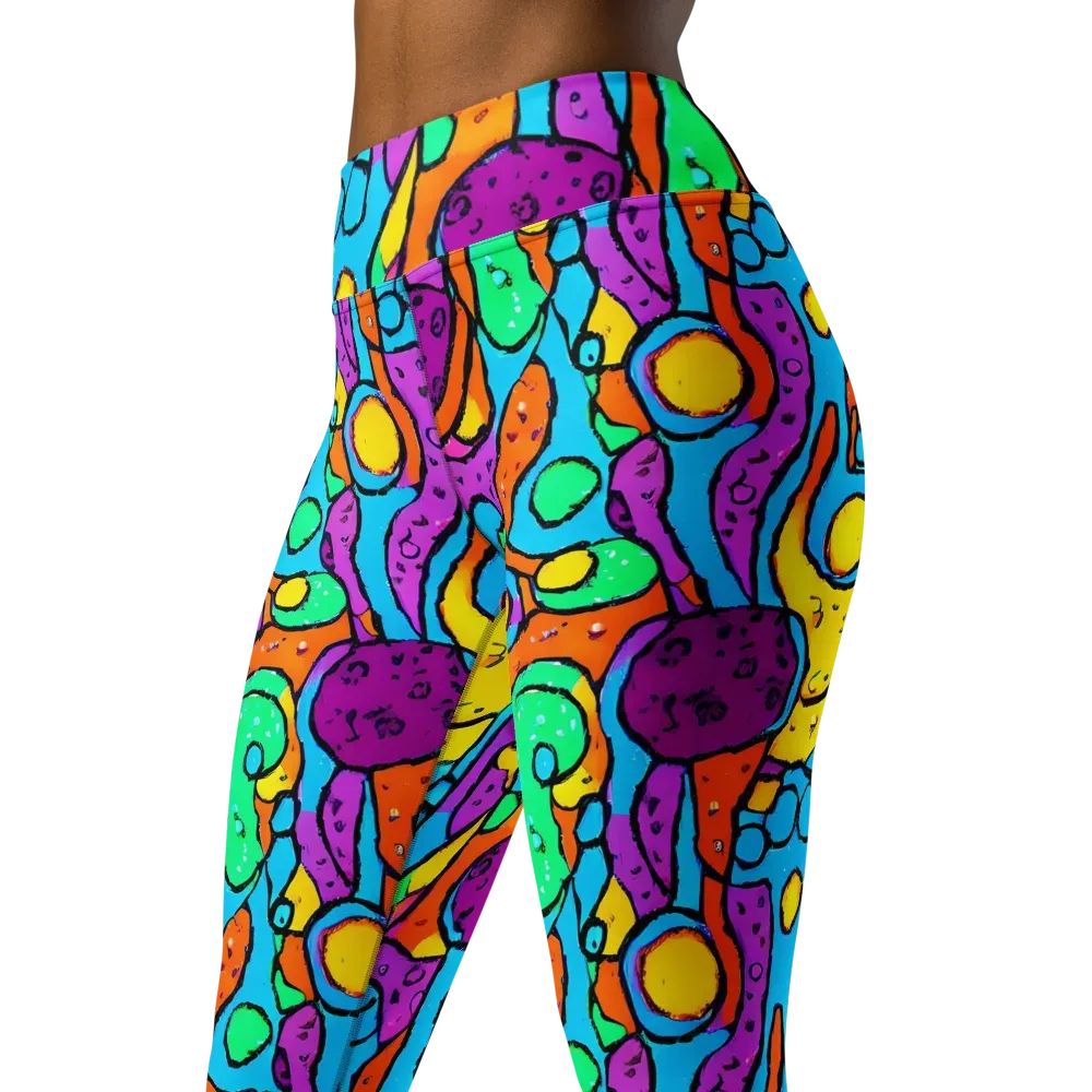 Chromatic Playground on Yoga Leggings — Left Front