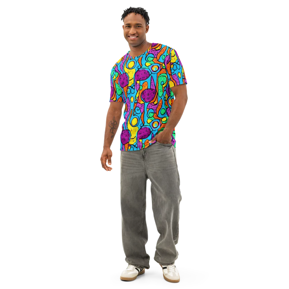 Chromatic Playground on Men's Cotton Crew Neck T-Shirt — Front