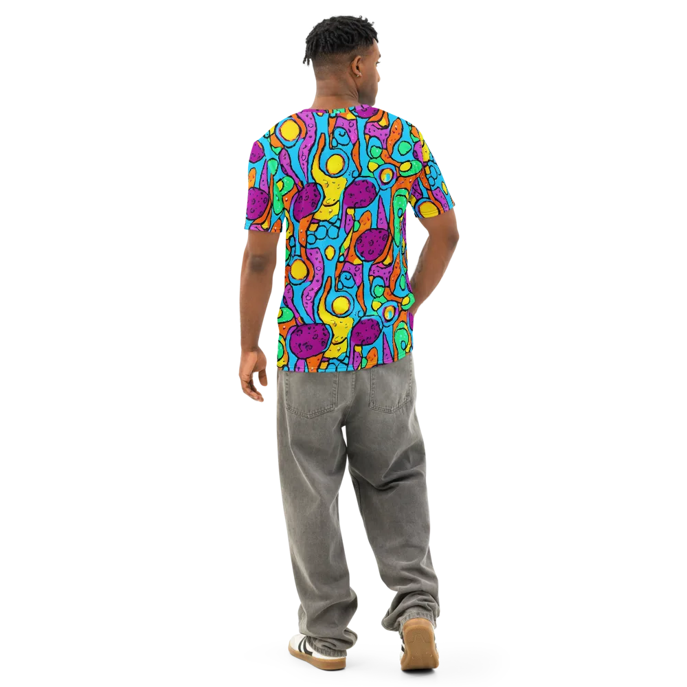 Chromatic Playground on Men's Cotton Crew Neck T-Shirt — Back