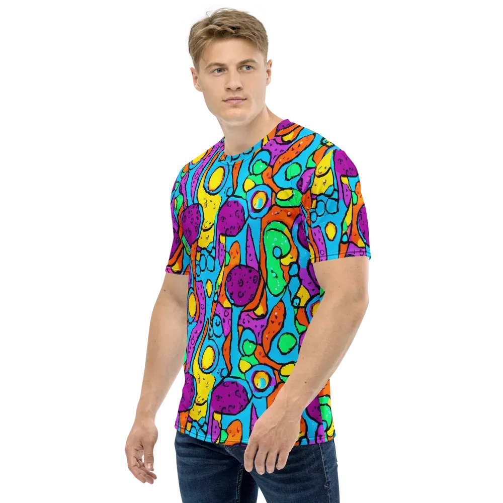 Chromatic Playground on Men's Crew Neck T-Shirt — Left