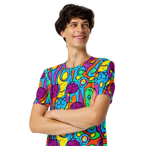 Chromatic Playground on a Men's Crew Neck T-Shirt