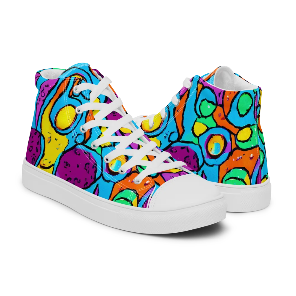 Chromatic Playground on Men's High Top Canvas Shoes — Right