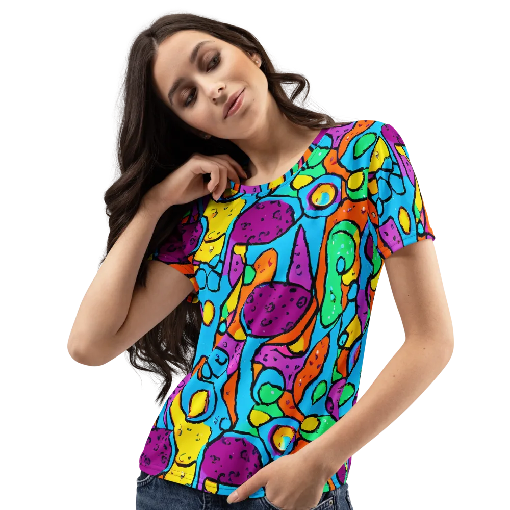 Chromatic Playground on Women's Crew Neck T-Shirt — Left Front