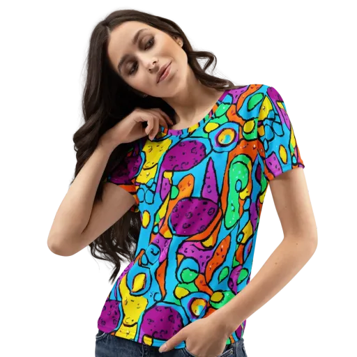 Chromatic Playground on a Women's Crew Neck T-Shirt