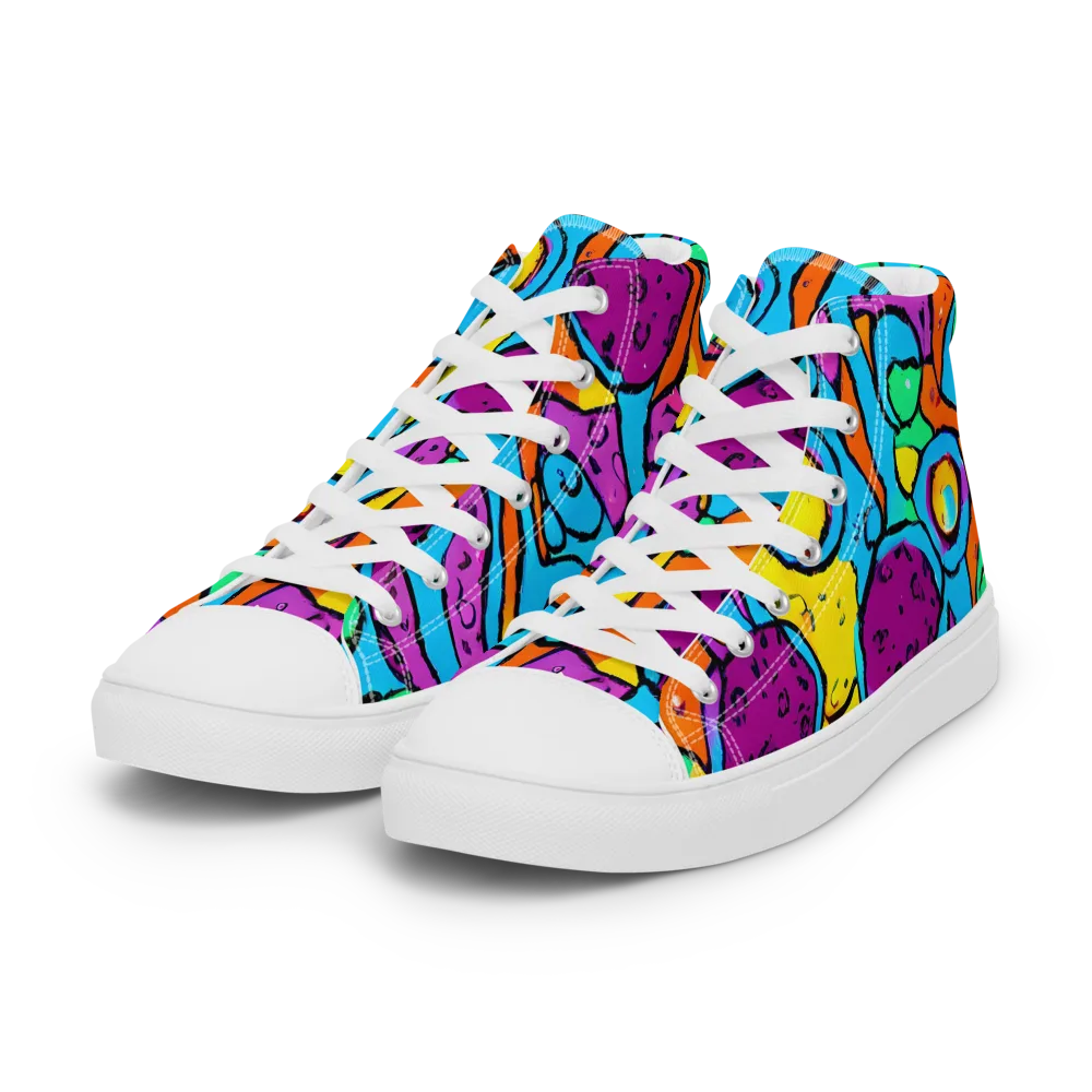 Chromatic Playground on Women's High Top Canvas Shoes — Left Front