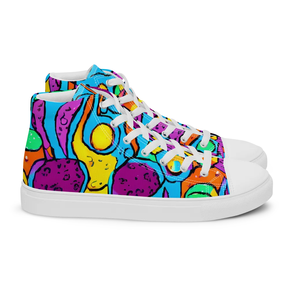 Chromatic Playground on Women's High Top Canvas Shoes — Right