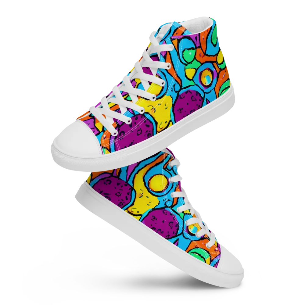 Chromatic Playground on Women's High Top Canvas Shoes — Front