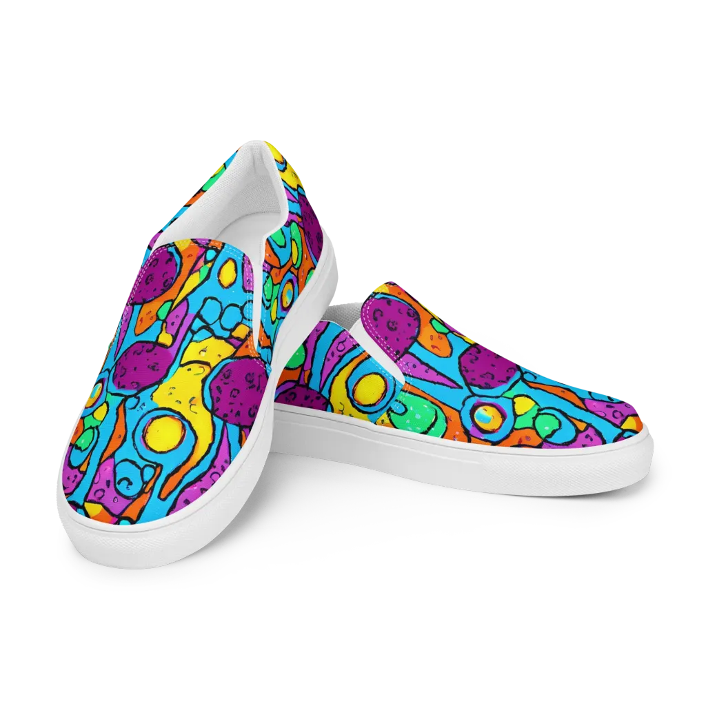Chromatic Playground on Men's Slip-On Canvas Shoes — Left Front