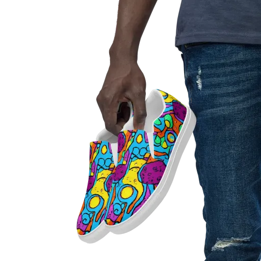 Chromatic Playground on a Men's Slip-On Canvas Shoes