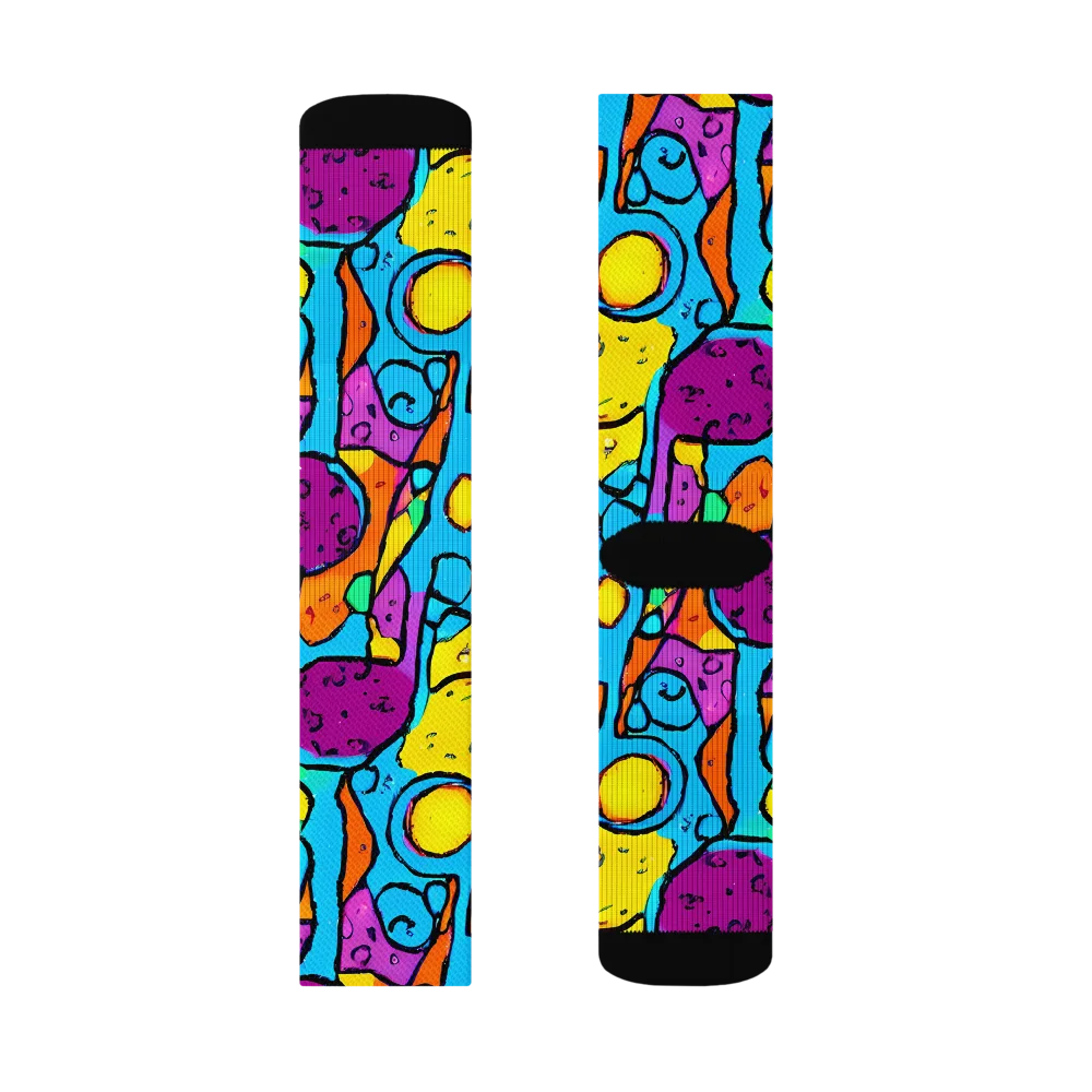 Chromatic Playground on Socks — Right Sock