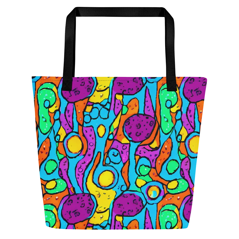 Chromatic Playground on Large Tote Bag W/ Pocket — Front