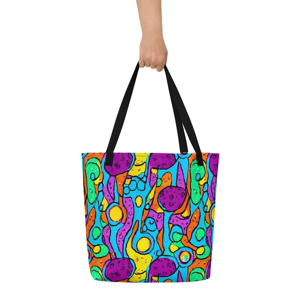 Chromatic Playground on Large Tote Bag W/ Pocket — Front