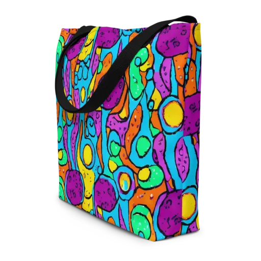 Chromatic Playground on a Large Tote Bag W/ Pocket