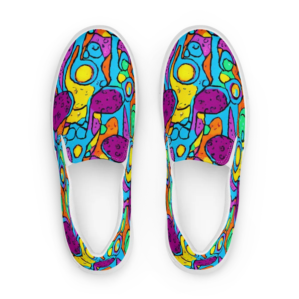 Chromatic Playground on Women's Slip-On Canvas Shoes — Front