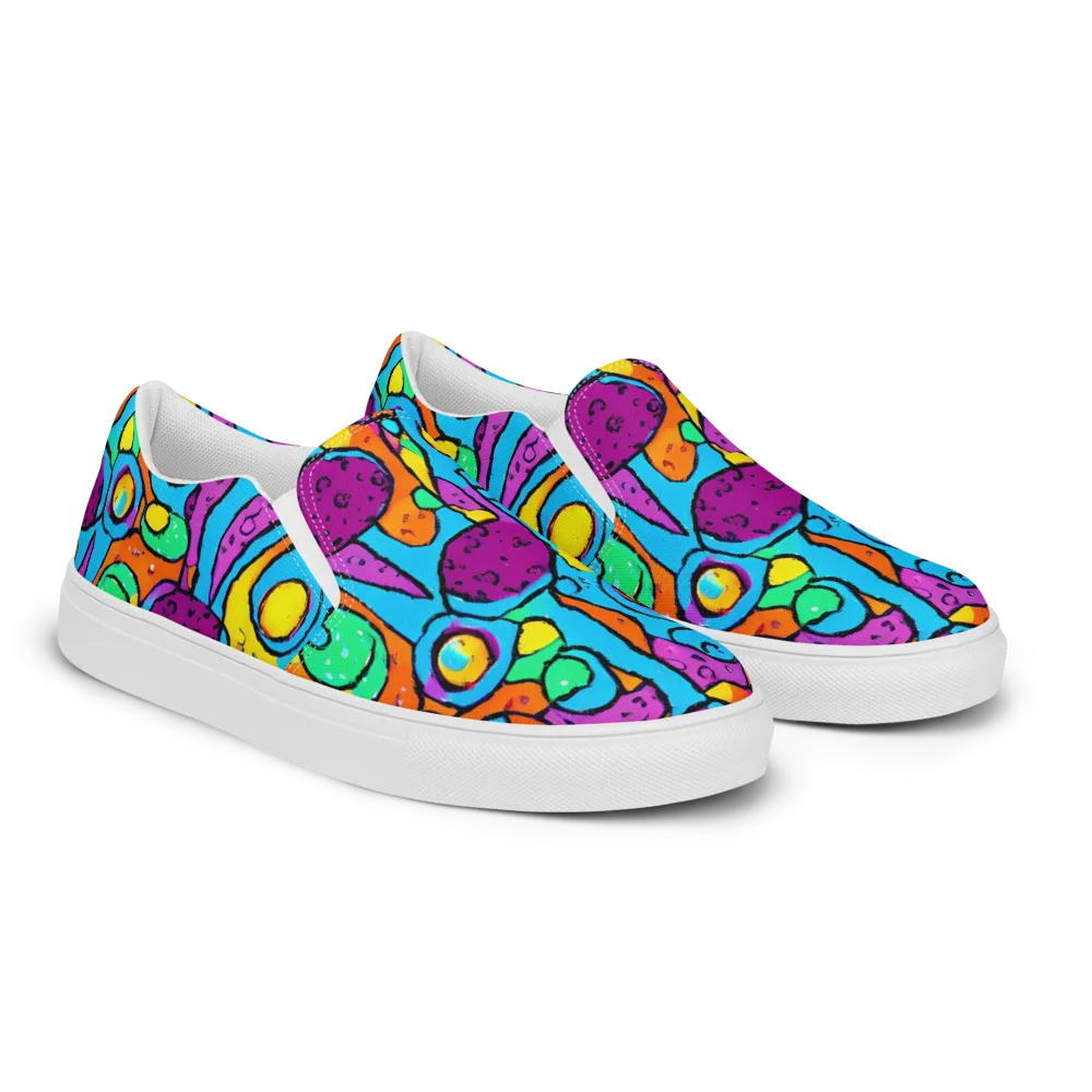 Chromatic Playground on Women's Slip-On Canvas Shoes — Right Front