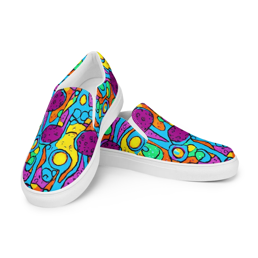 Chromatic Playground on Women's Slip-On Canvas Shoes — Left Front
