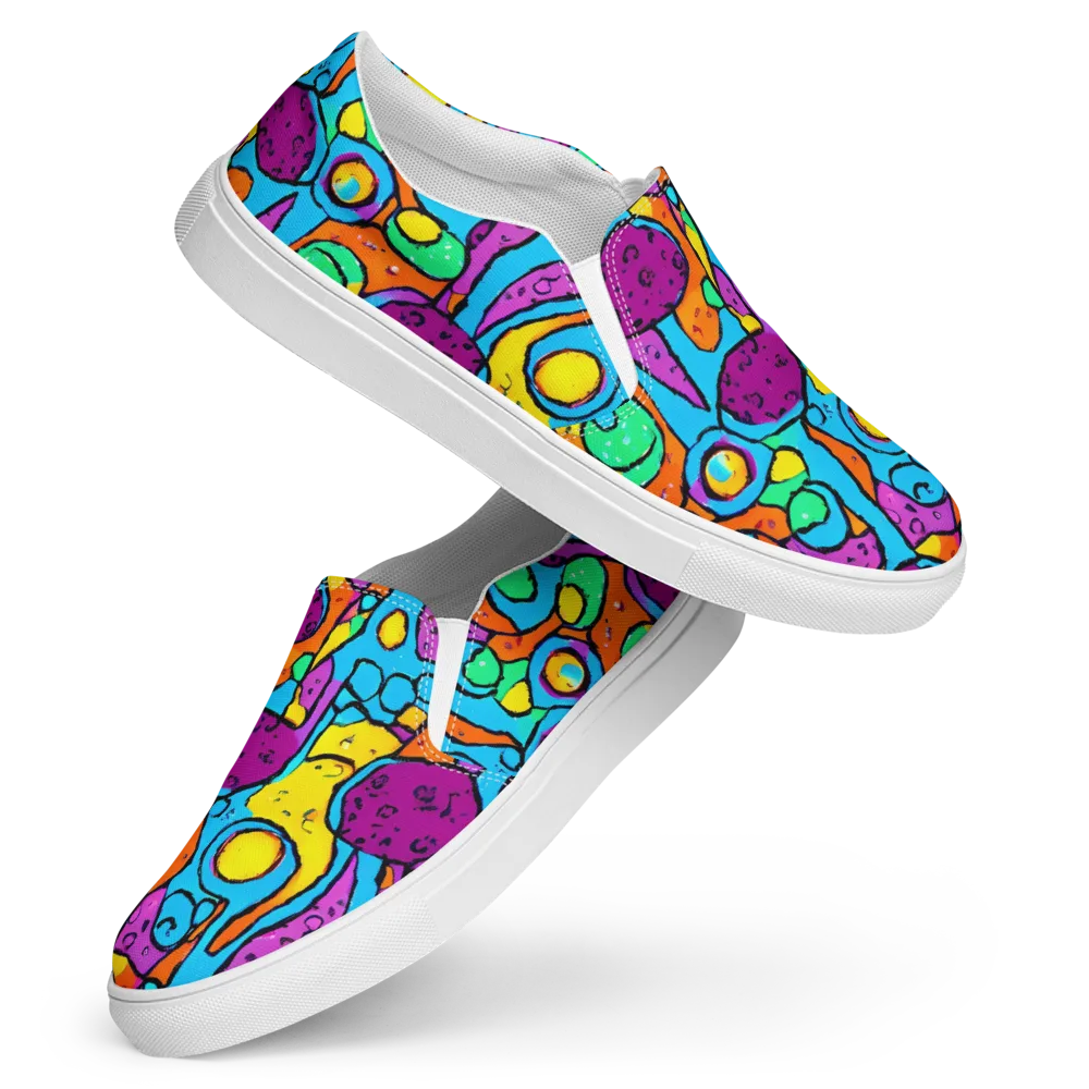 Chromatic Playground on Women's Slip-On Canvas Shoes — Front