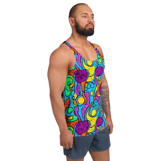 Chromatic Playground on a Men's Tank Top