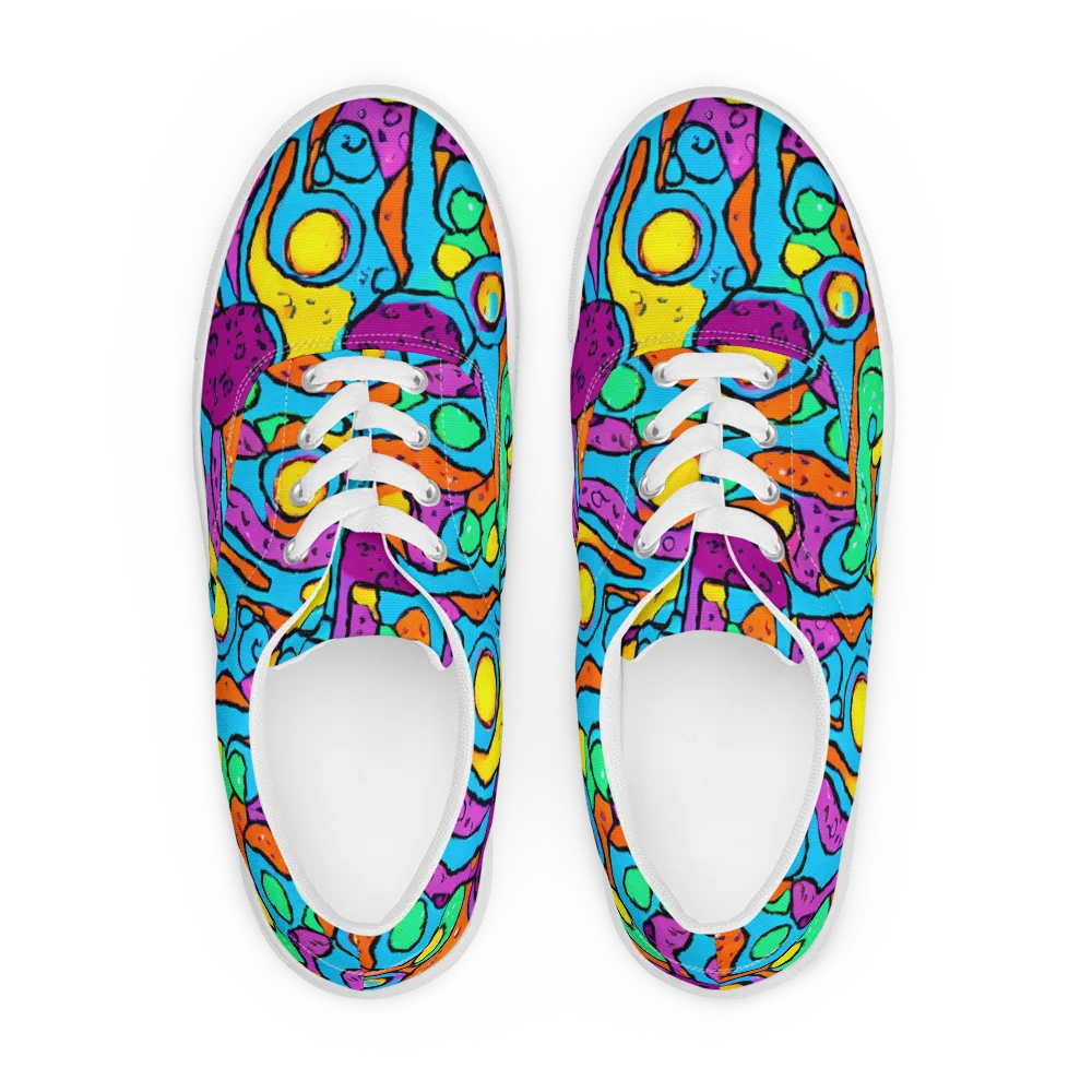 Chromatic Playground on Men's Lace-Up Canvas Shoes — Front