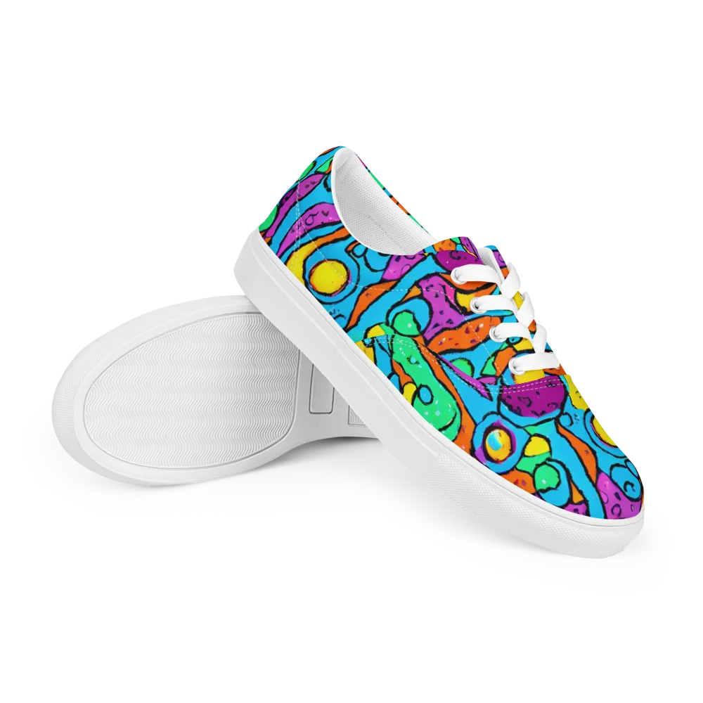 Chromatic Playground on Men's Lace-Up Canvas Shoes — Right Front