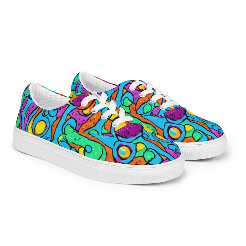 Chromatic Playground on Men's Lace-Up Canvas Shoes — Right Front