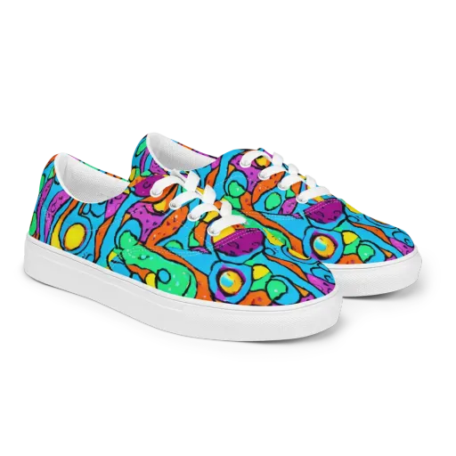 Chromatic Playground on a Men's Lace-Up Canvas Shoes