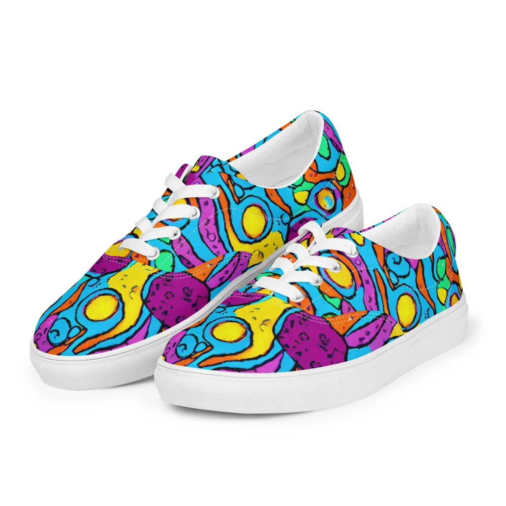 Chromatic Playground on Men's Lace-Up Canvas Shoes — Left Front
