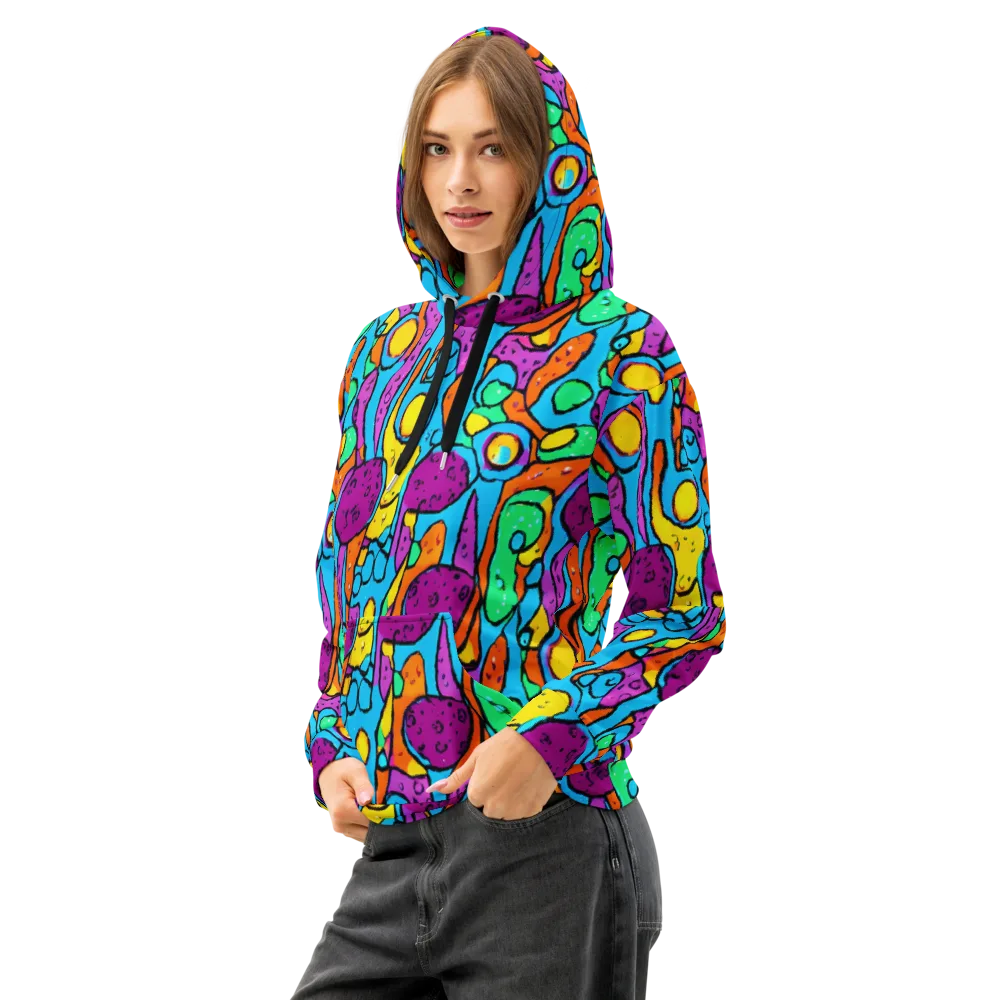 Chromatic Playground on Cotton Hoodie — Left Front