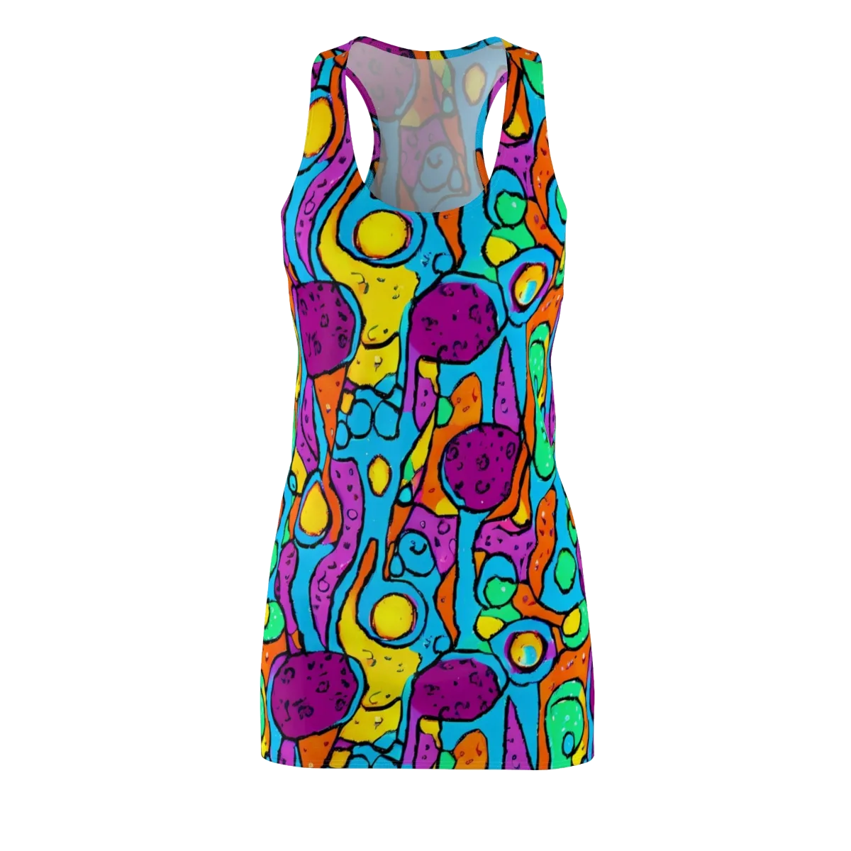 Chromatic Playground on Racerback Dress — Front