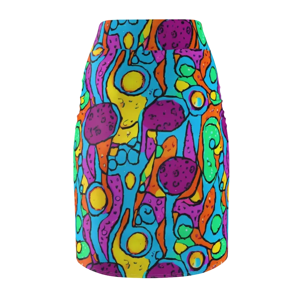 Chromatic Playground on Pencil Skirt — Back