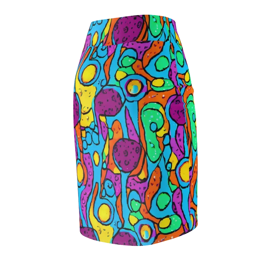 Chromatic Playground on Pencil Skirt — Back Side