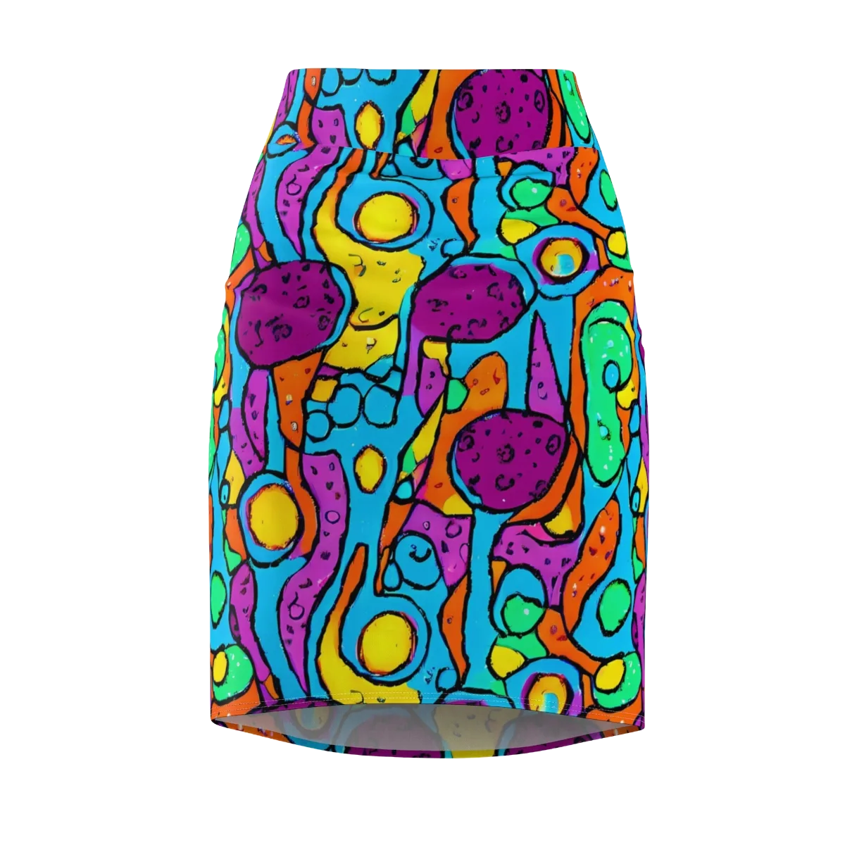 Chromatic Playground on Pencil Skirt — Front