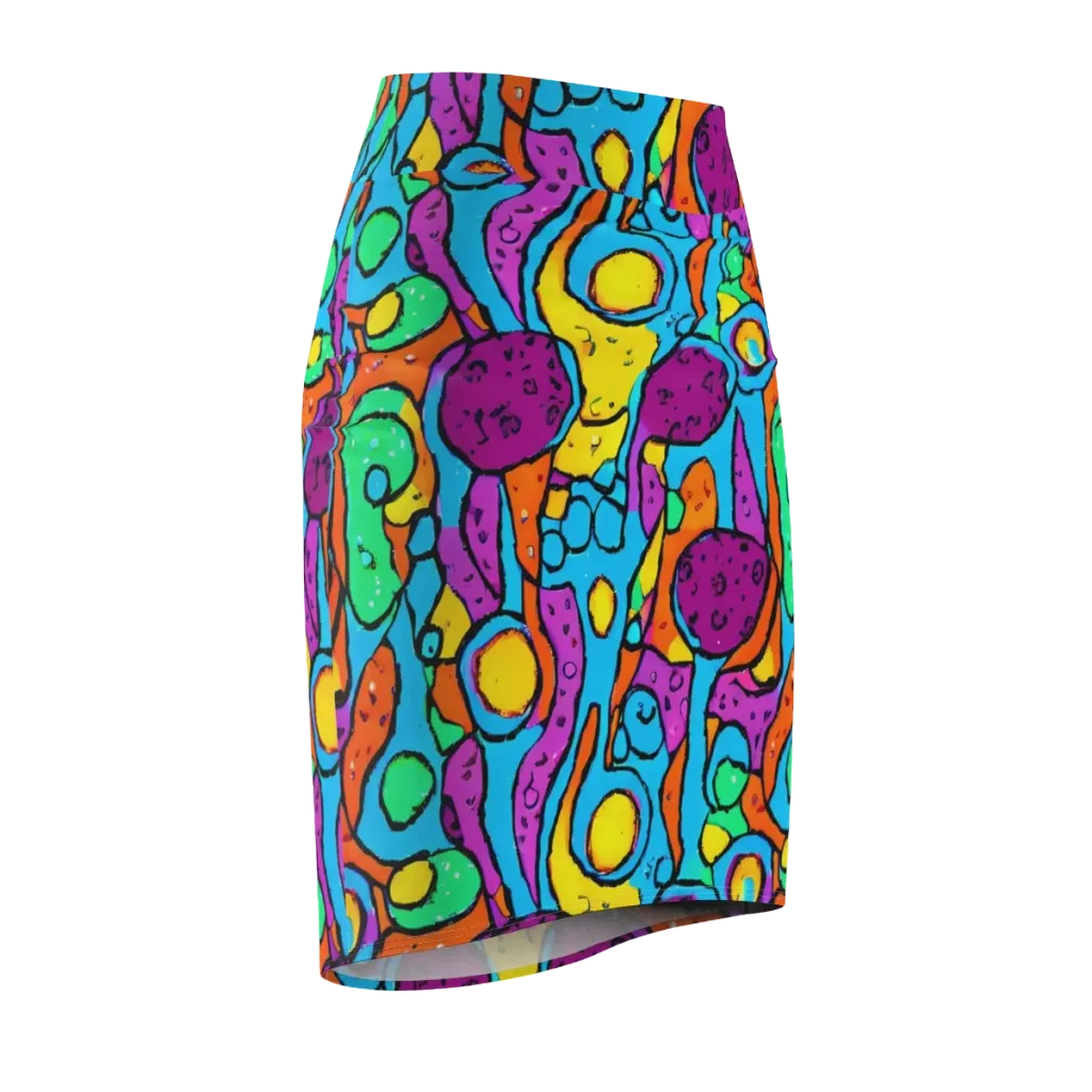 Chromatic Playground on Pencil Skirt — Front Side