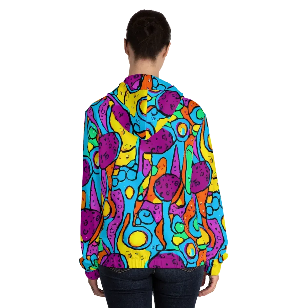 Chromatic Playground on Women's Full-Zip Hoodie — Back On Person