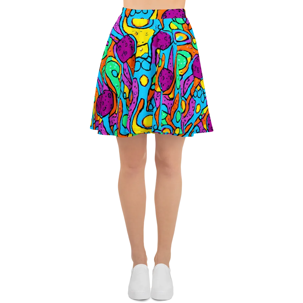 Chromatic Playground on Skater Skirt — Front