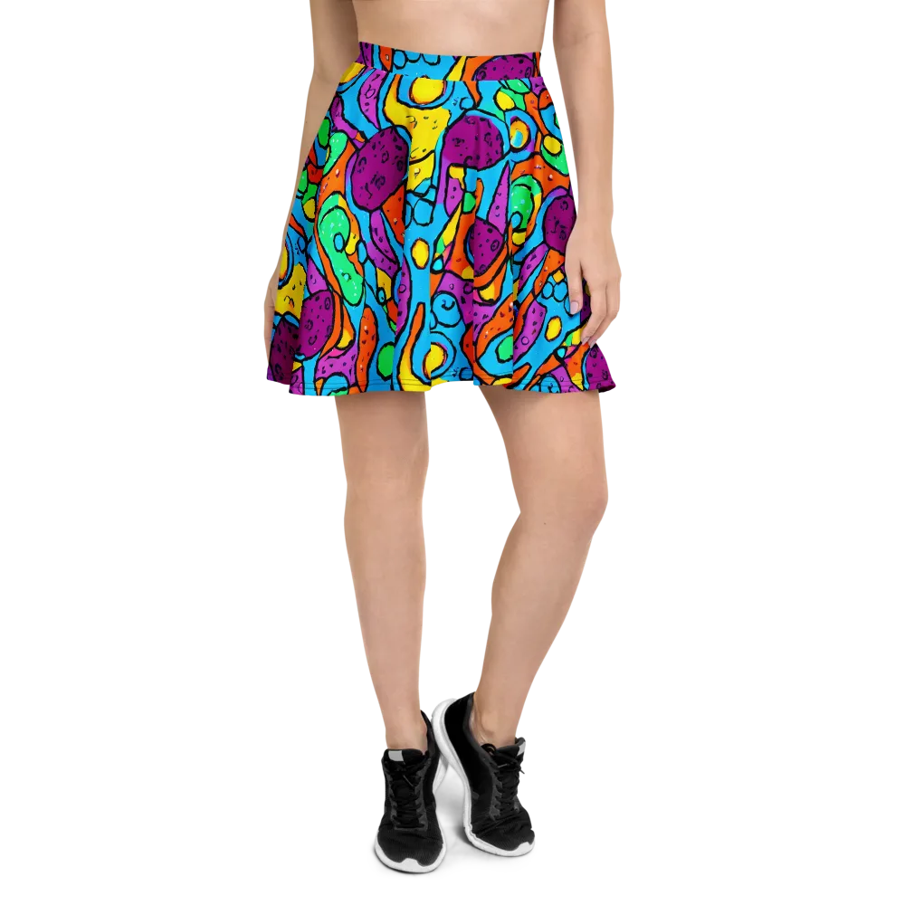 Chromatic Playground on Skater Skirt — Front