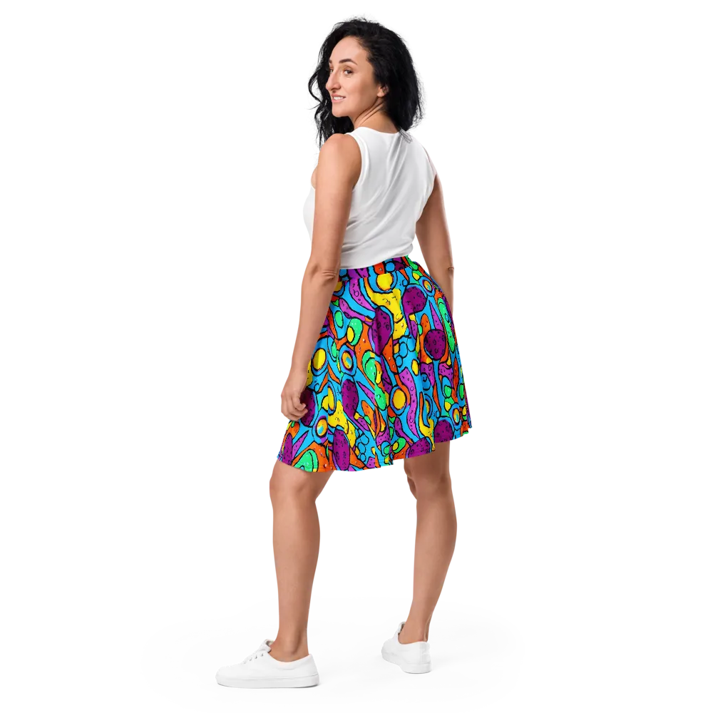 Chromatic Playground on Skater Skirt — Back