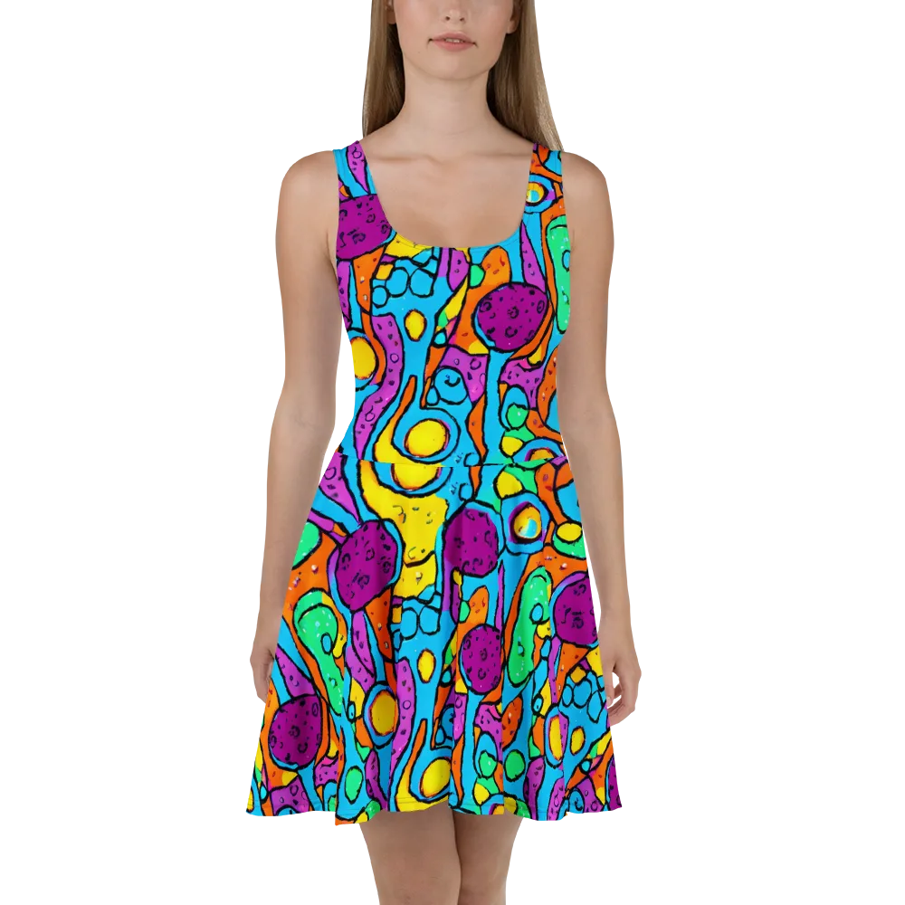 Chromatic Playground on Skater Dress — Front