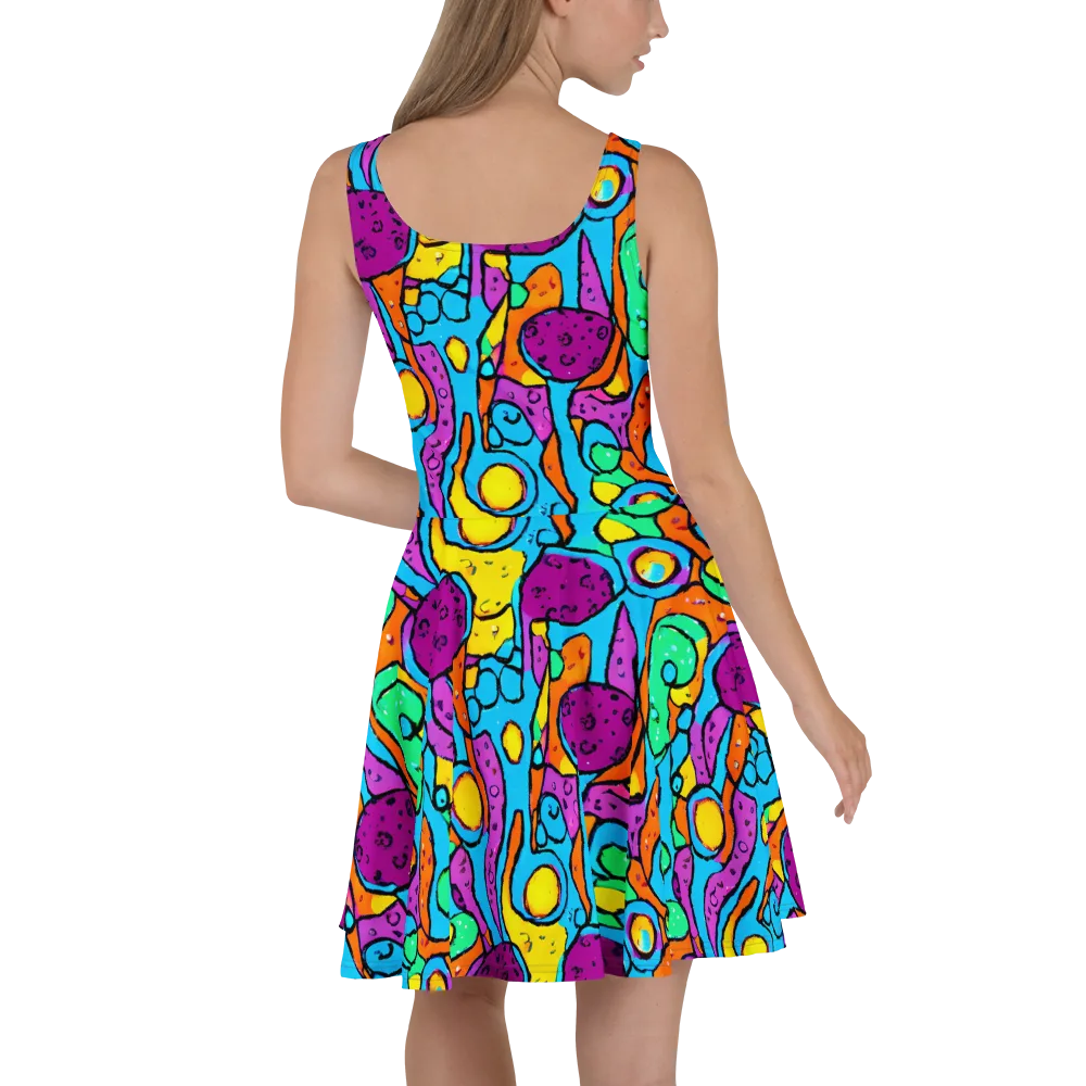 Chromatic Playground on Skater Dress — Back