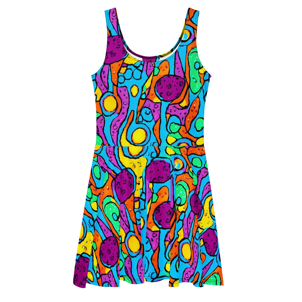 Chromatic Playground on Skater Dress — Front