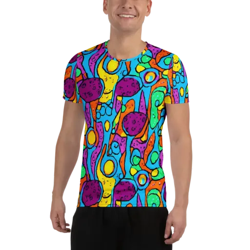 Chromatic Playground on a Men's Athletic T-Shirt