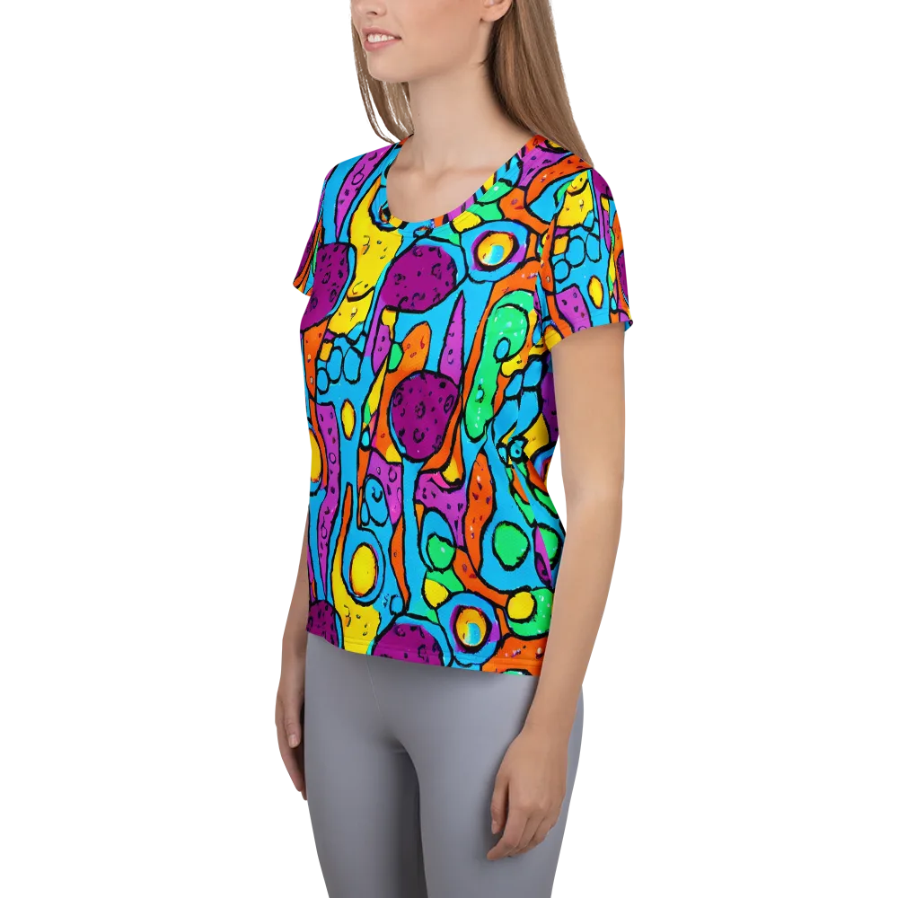 Chromatic Playground on Women's Athletic T-Shirt — Left