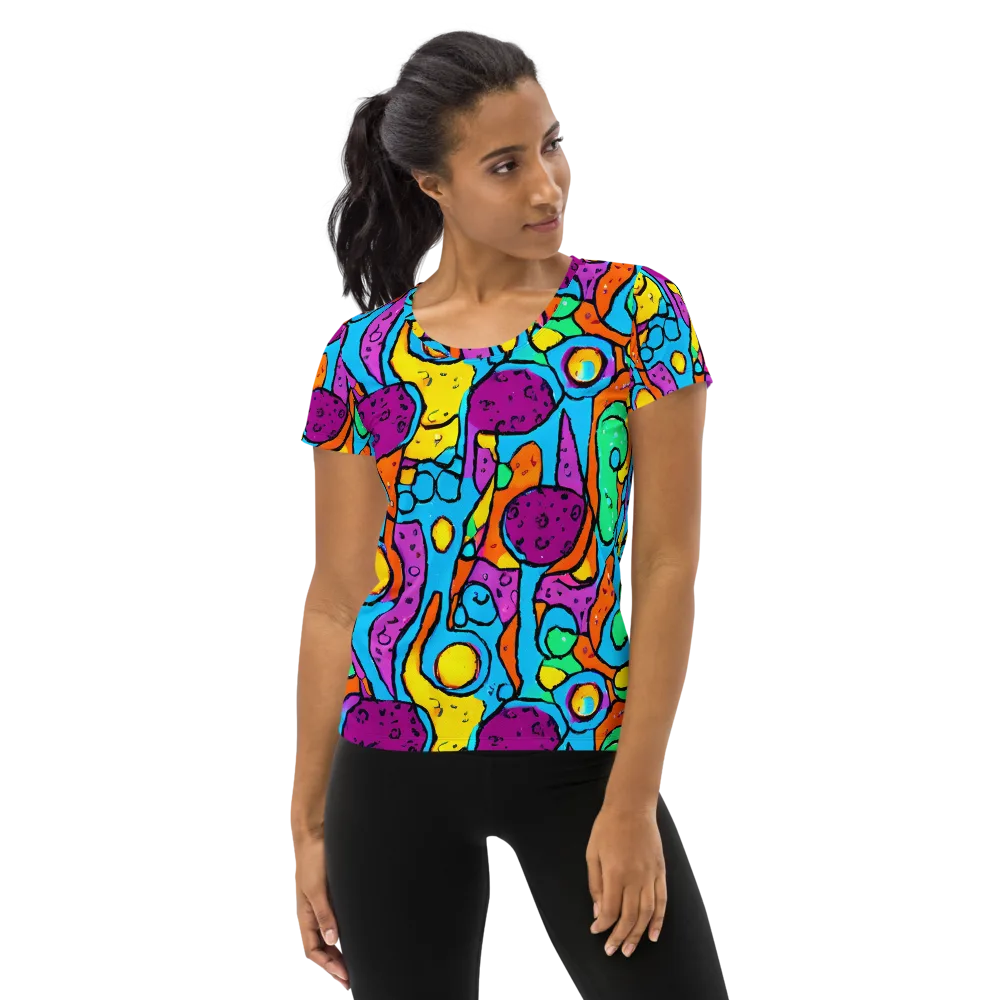 Chromatic Playground on Women's Athletic T-Shirt — Front