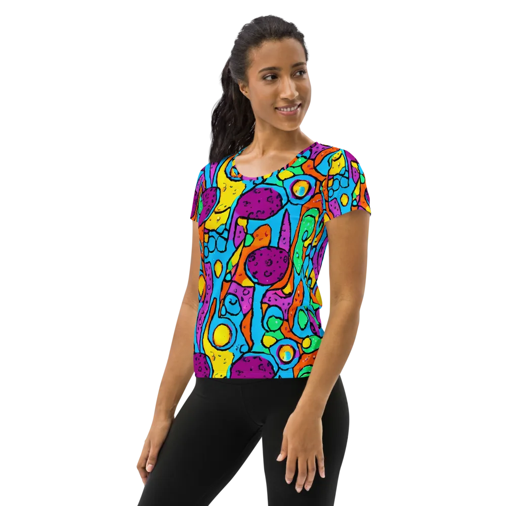 Chromatic Playground on Women's Athletic T-Shirt — Left