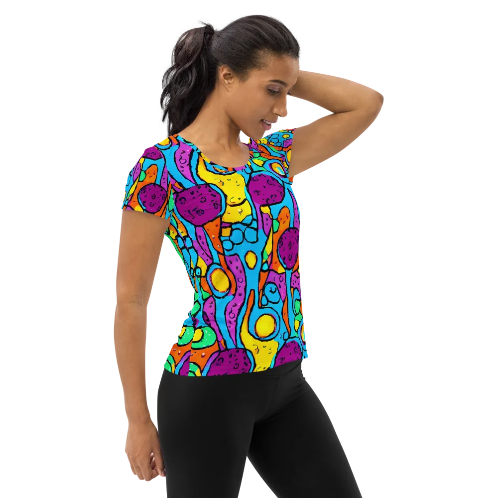 Chromatic Playground on Women's Athletic T-Shirt — Right