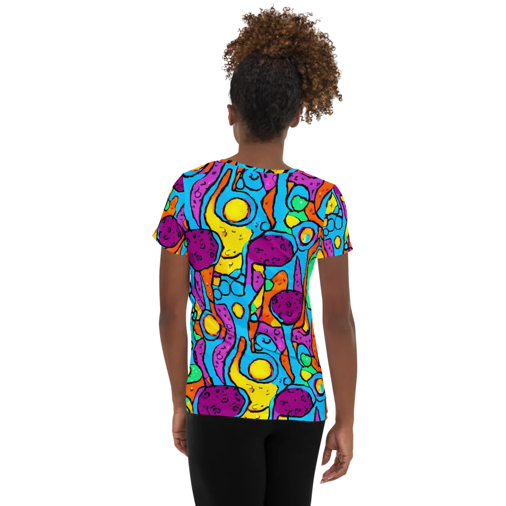 Chromatic Playground on Women's Athletic T-Shirt — Back