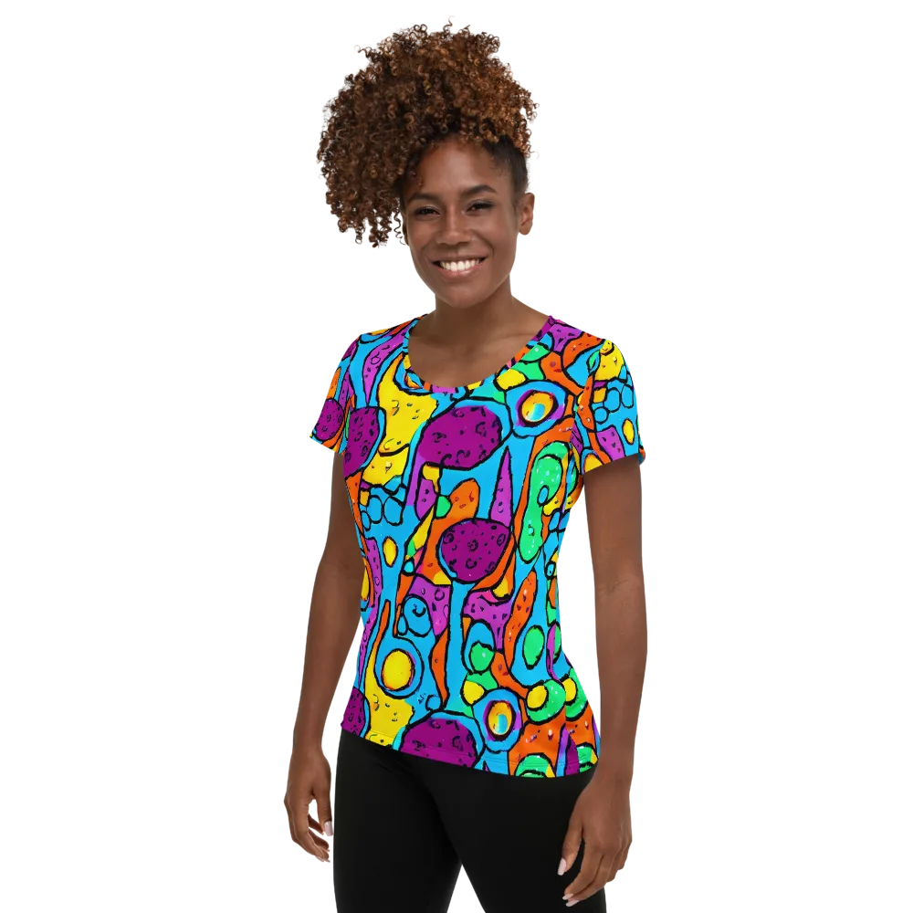 Chromatic Playground on Women's Athletic T-Shirt — Left