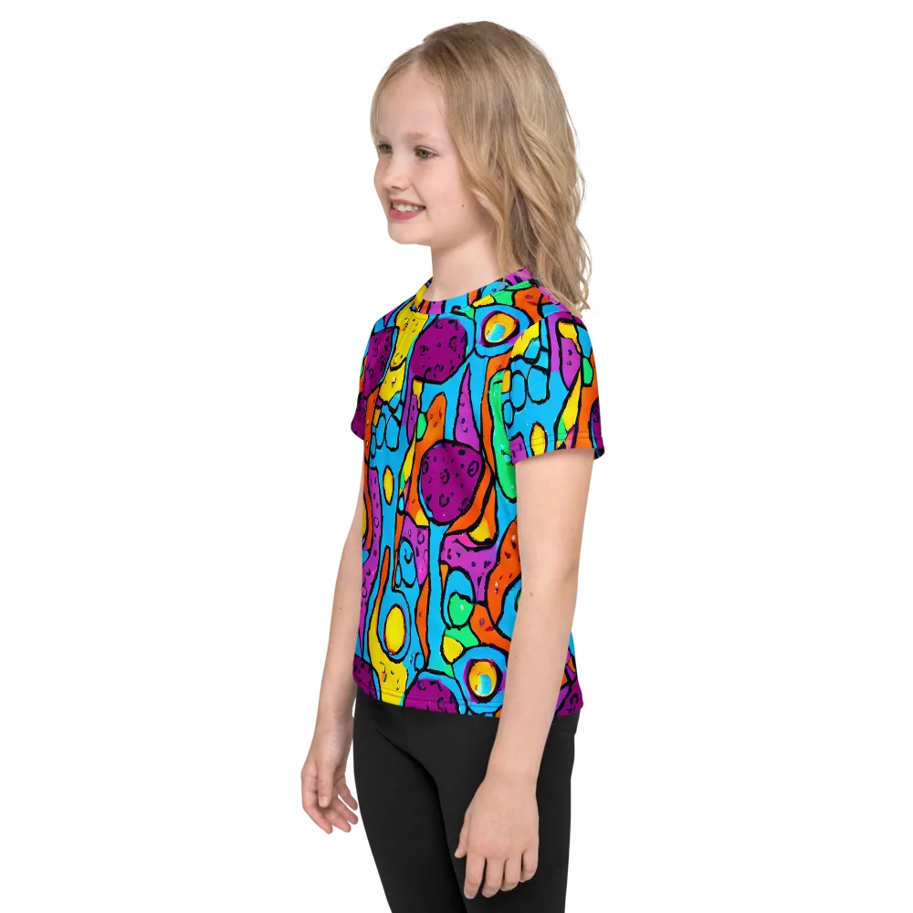 Chromatic Playground on Kids Crew Neck T-Shirt — Left
