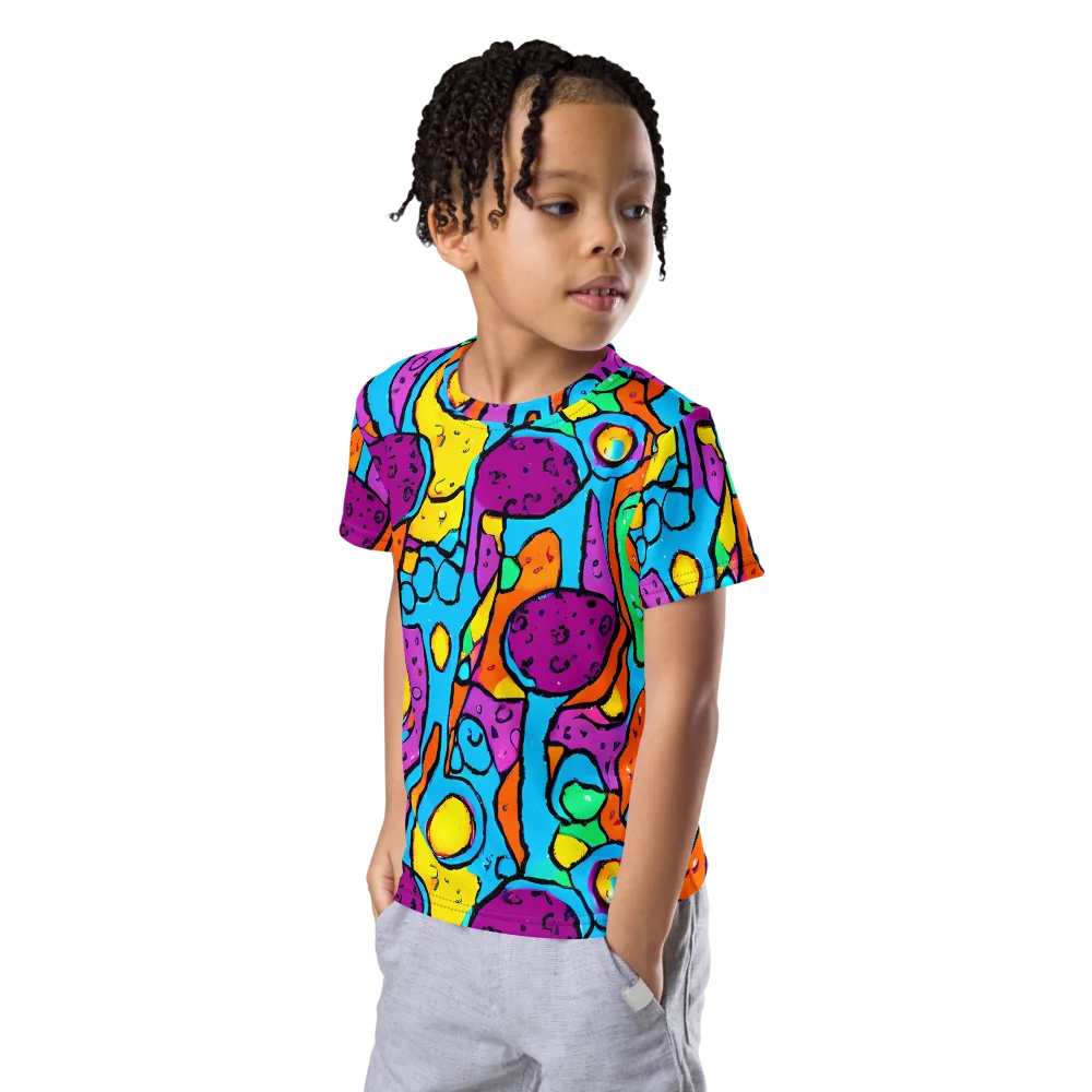 Chromatic Playground on Kids Crew Neck T-Shirt — Left Front